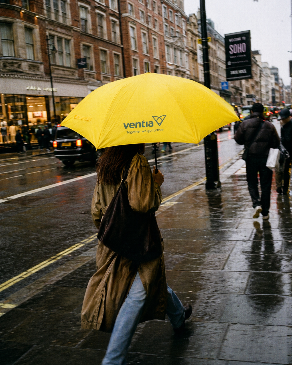 Ventia 'safety yellow' sports umbrella