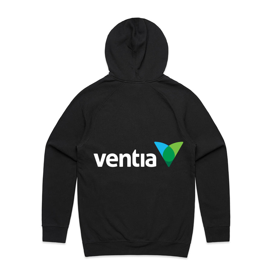 Ventia Mens Black Hoodie - Full Colour