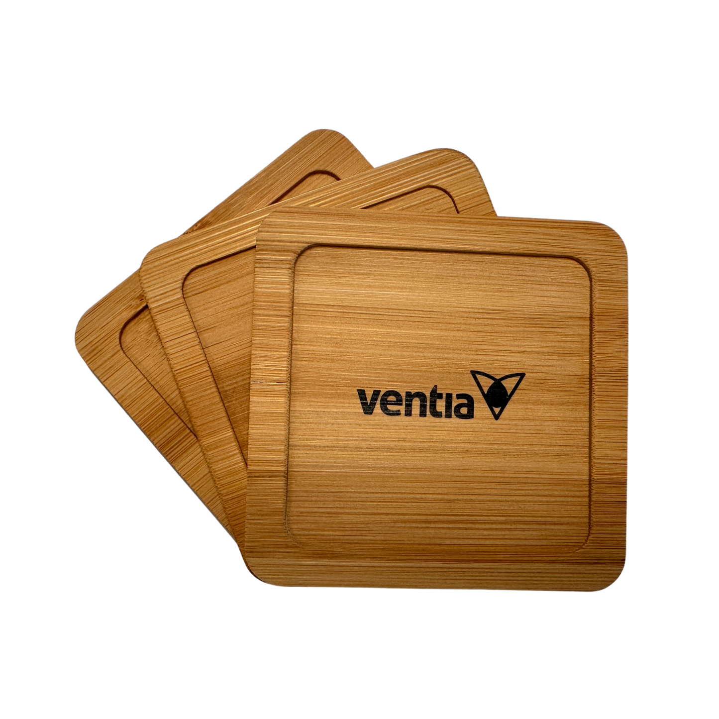 Ventia Bamboo Coffee Coasters Set of 4