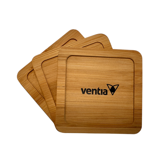 Ventia Bamboo Coffee Coasters Set of 4