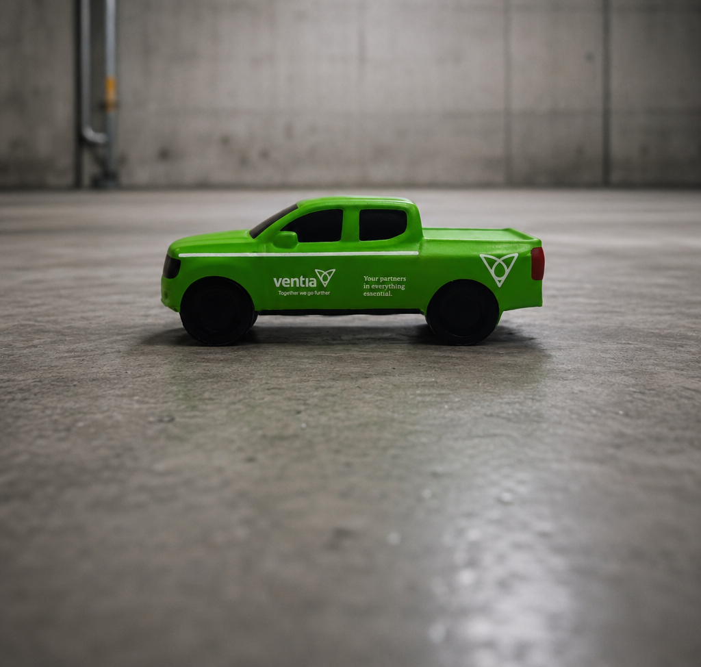 "Green machine" stress toy car