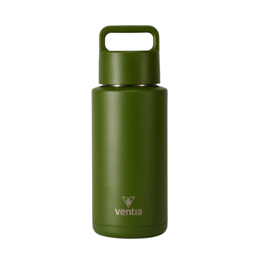 Khaki Frank Green Ceramic Bottle with Grip Lid - 34oz / 1,000ml