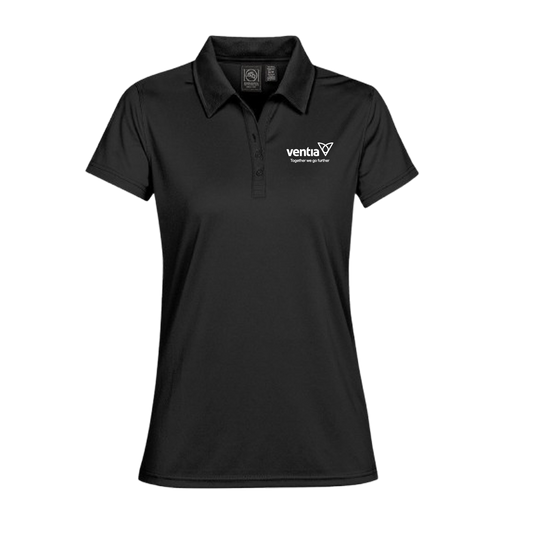 Ladies Sports Polo Aus Black
