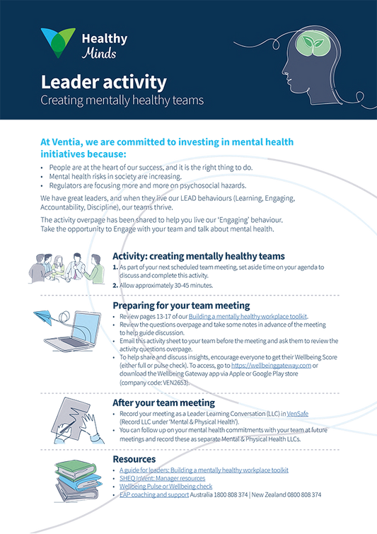 Mentally Healthy Teams Activity Pads