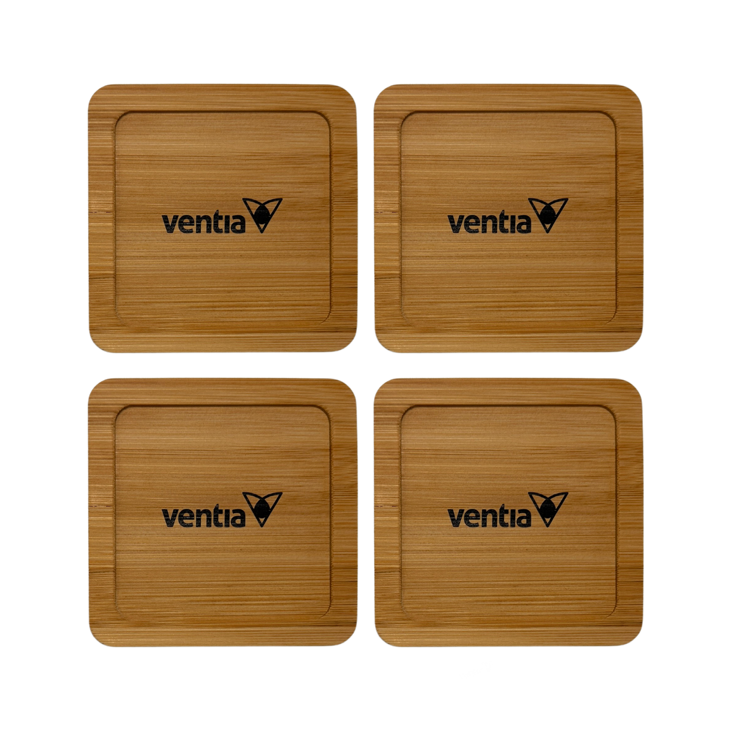 Ventia Bamboo Coffee Coasters Set of 4