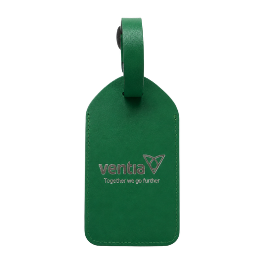 Ventia Leather Signature Green Luggage Tag