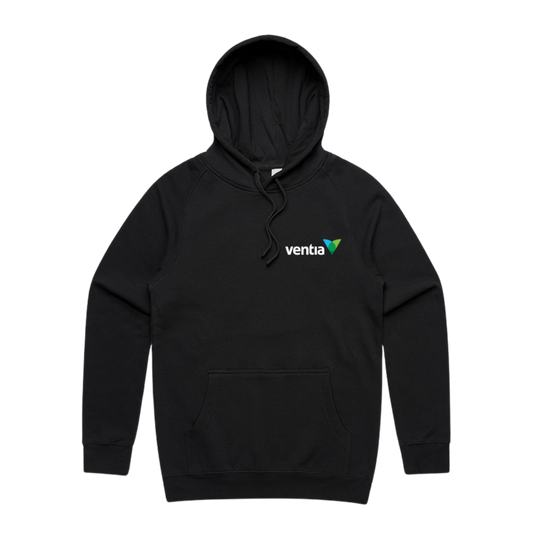 Ventia Mens Black Hoodie - Full Colour