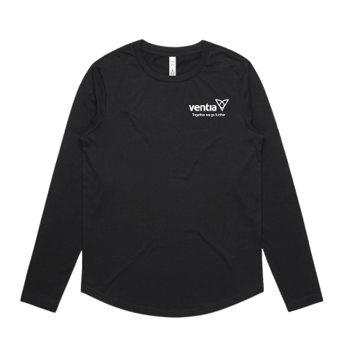 Ladies Long Sleeve Curve Tee Black