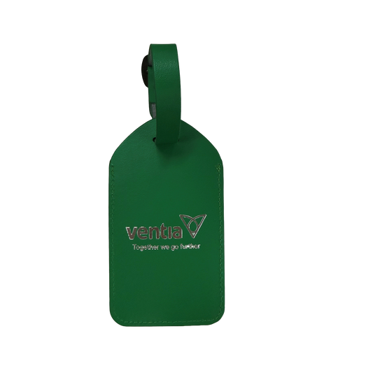 Ventia Leather Signature Green Luggage Tag